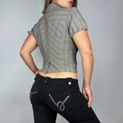 DKNY Pinstriped Puff Sleeve Blazer (S)