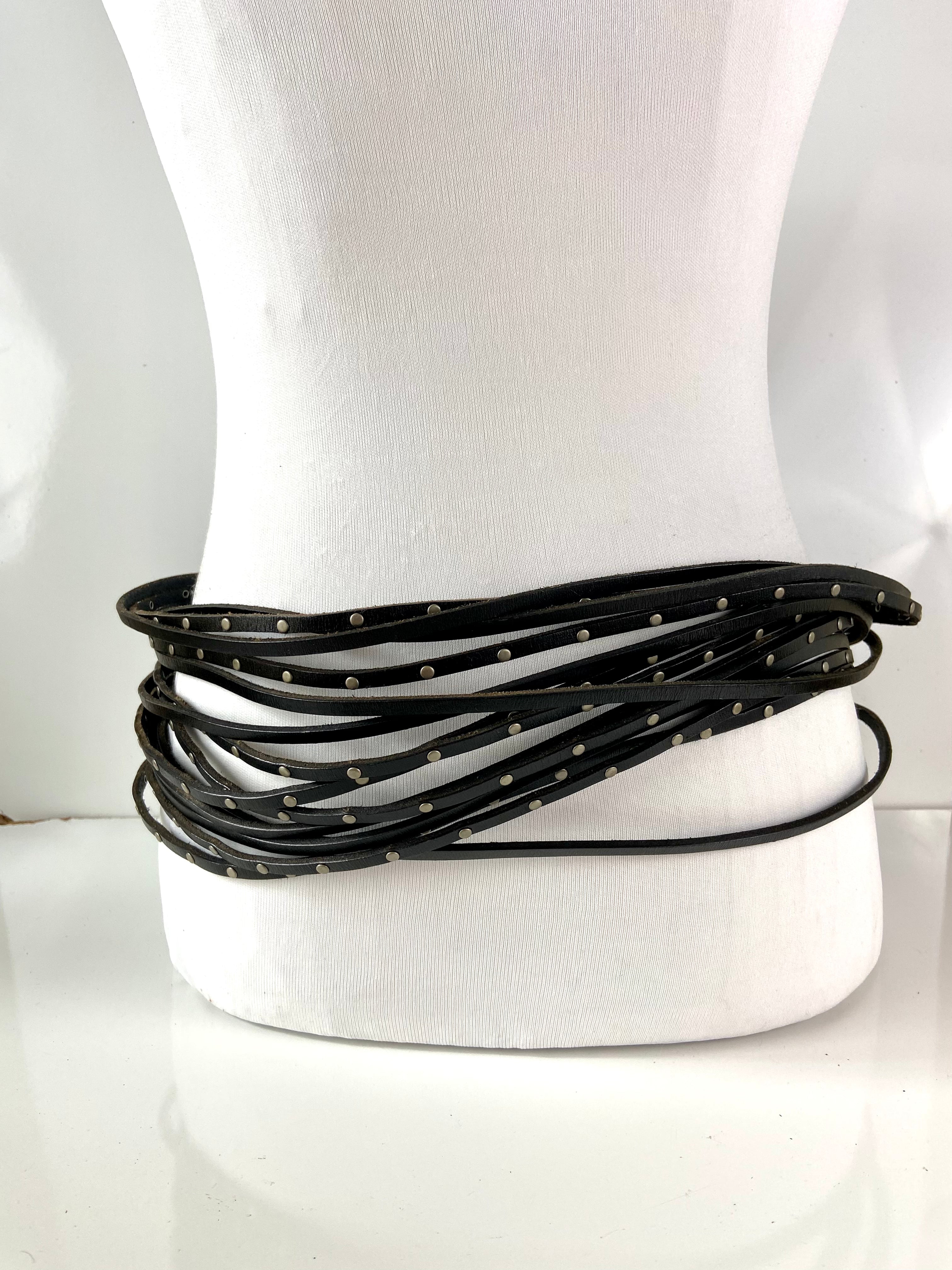 Linea pelle black leather belt