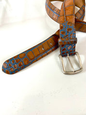 Two-Tone Croc Belt