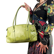 Matcha Green Croc Shoulder Bag