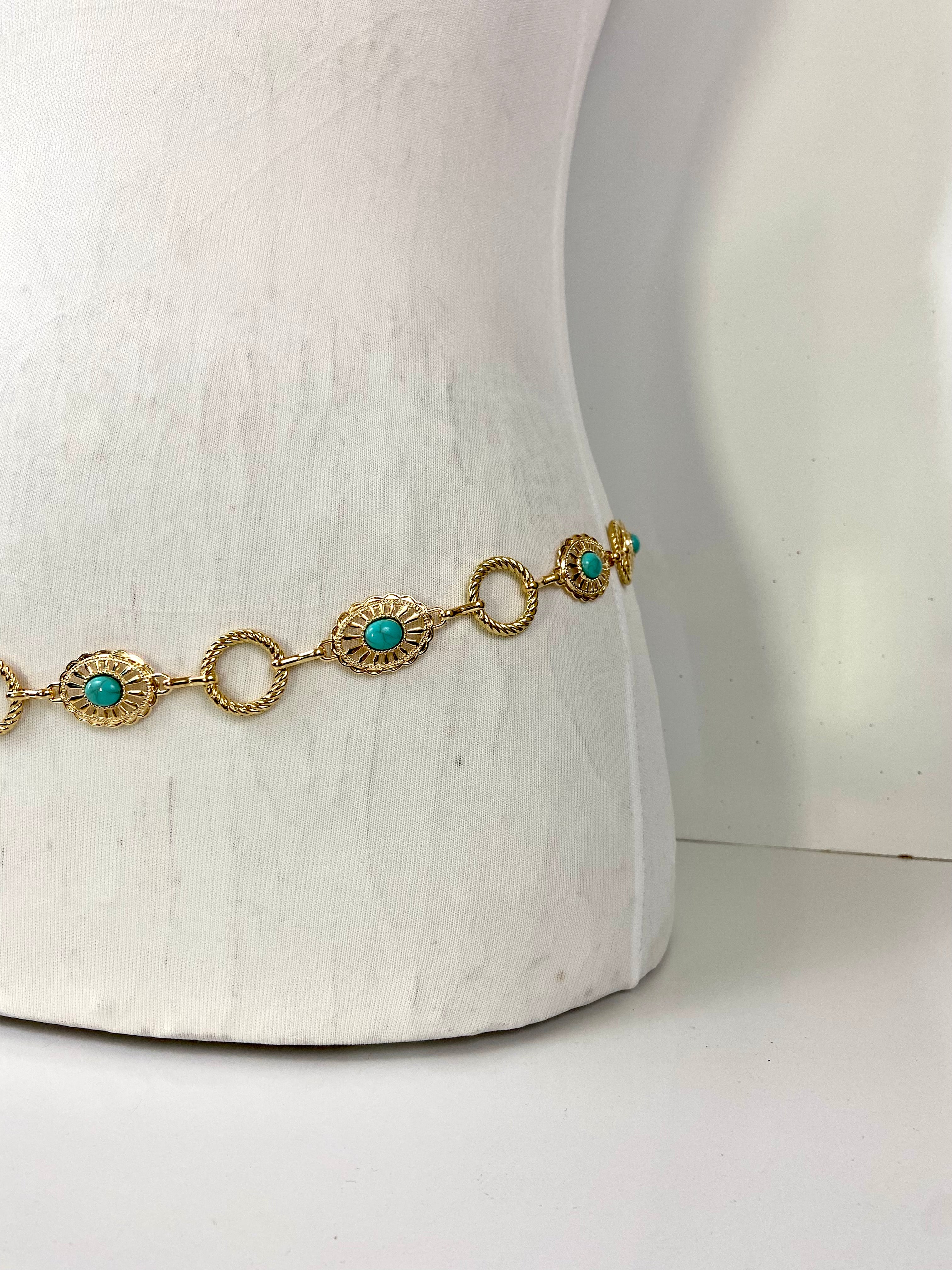 Simple gold waist chain belt