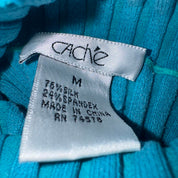 Caché Silk Knit Button Cutout Turtleneck (M)