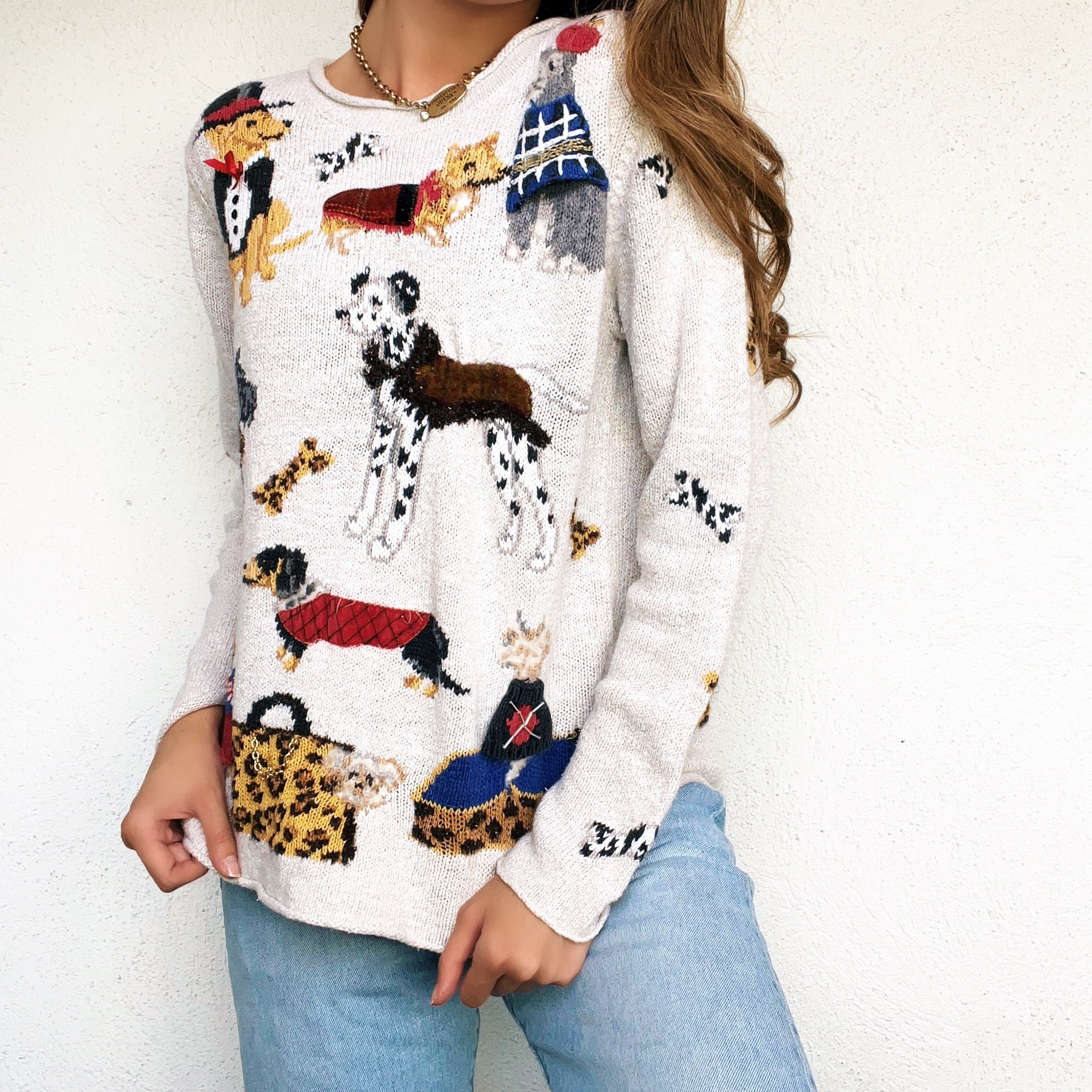 Vintage Dog Sweater - Small