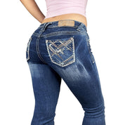Y2K Dark Wash Low Rise Jeans (S)