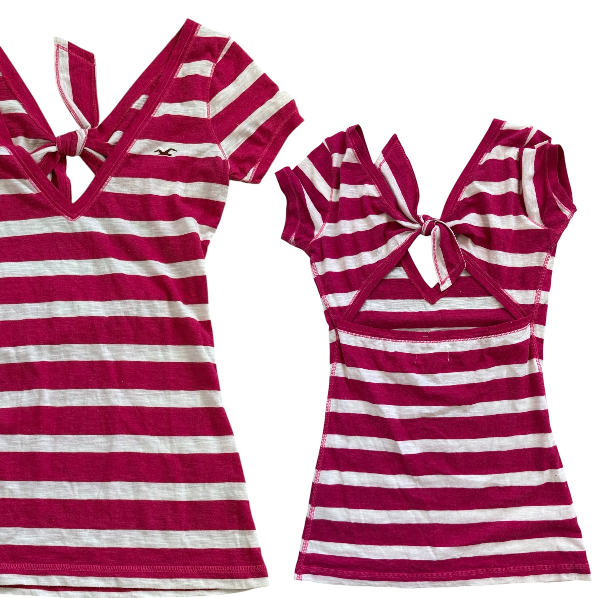 Vtg hollister striped open back top (S/M)