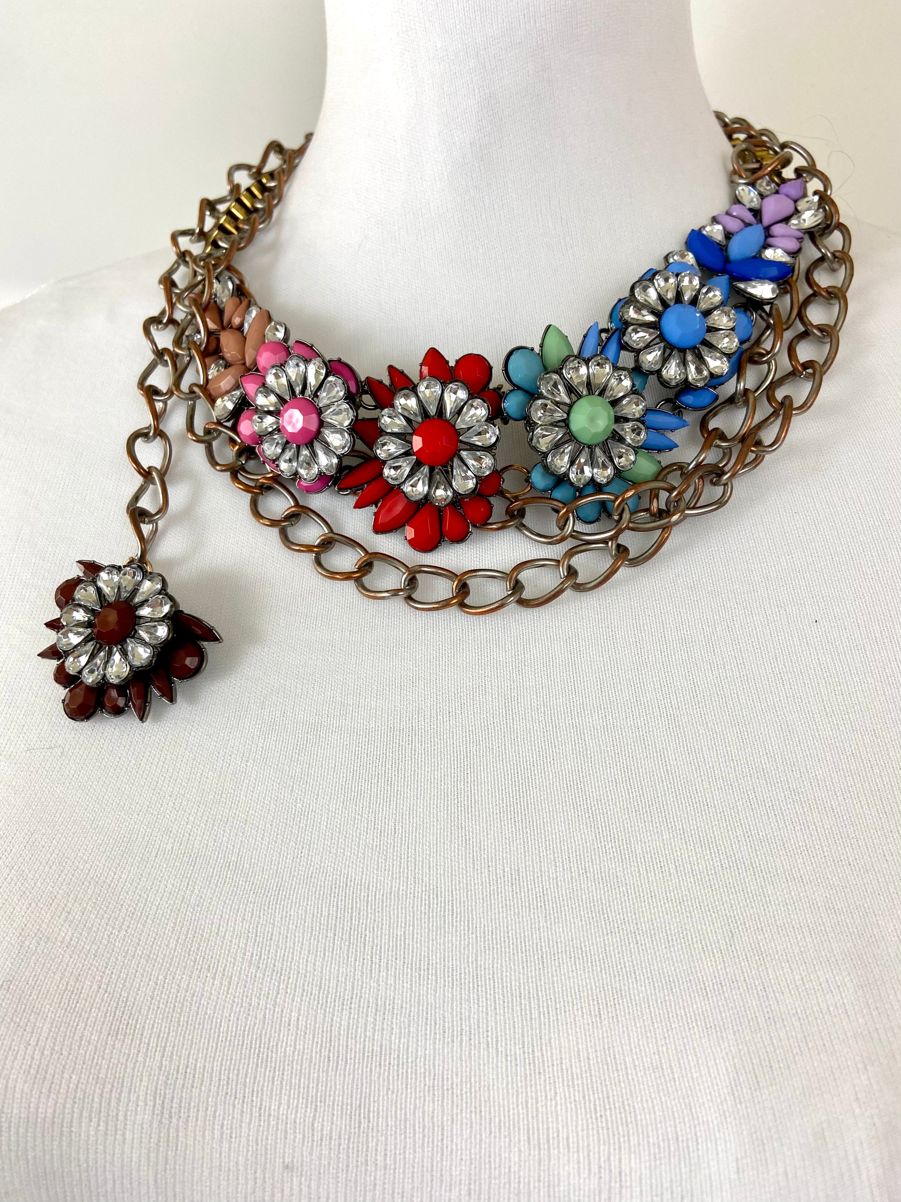 rainbow crystals vintage glamorous bohemian ethnic belt