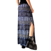 90s Slinky Blue Maxi Skirt (S)