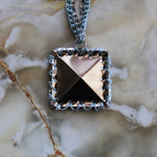 Crochet Pyramid Stud Necklace