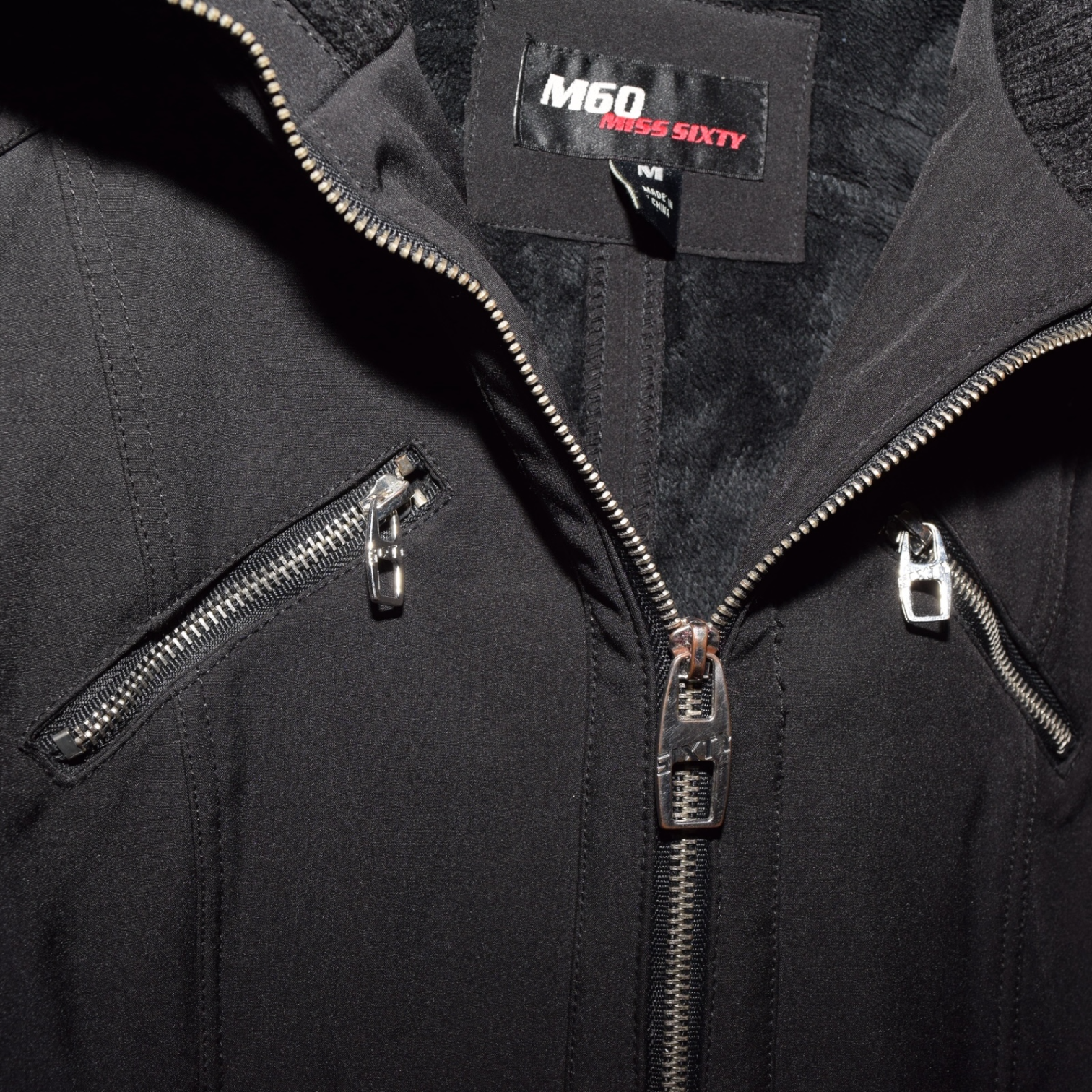 Miss Sixty M60 Black Zip Front Coat (M)