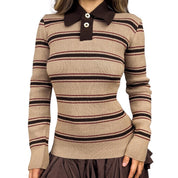 70s Italian Vintage Striped Polo Sweater (S/M)