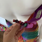 Custom Silk Halter Maxi Dress (M)