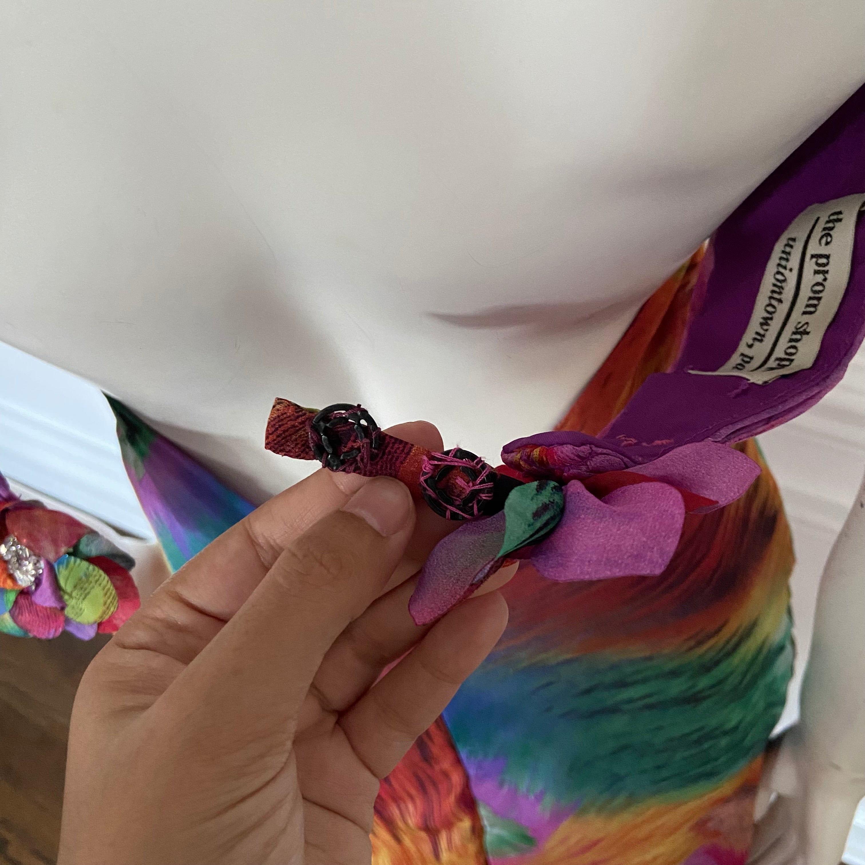 Custom Silk Halter Maxi Dress (M)