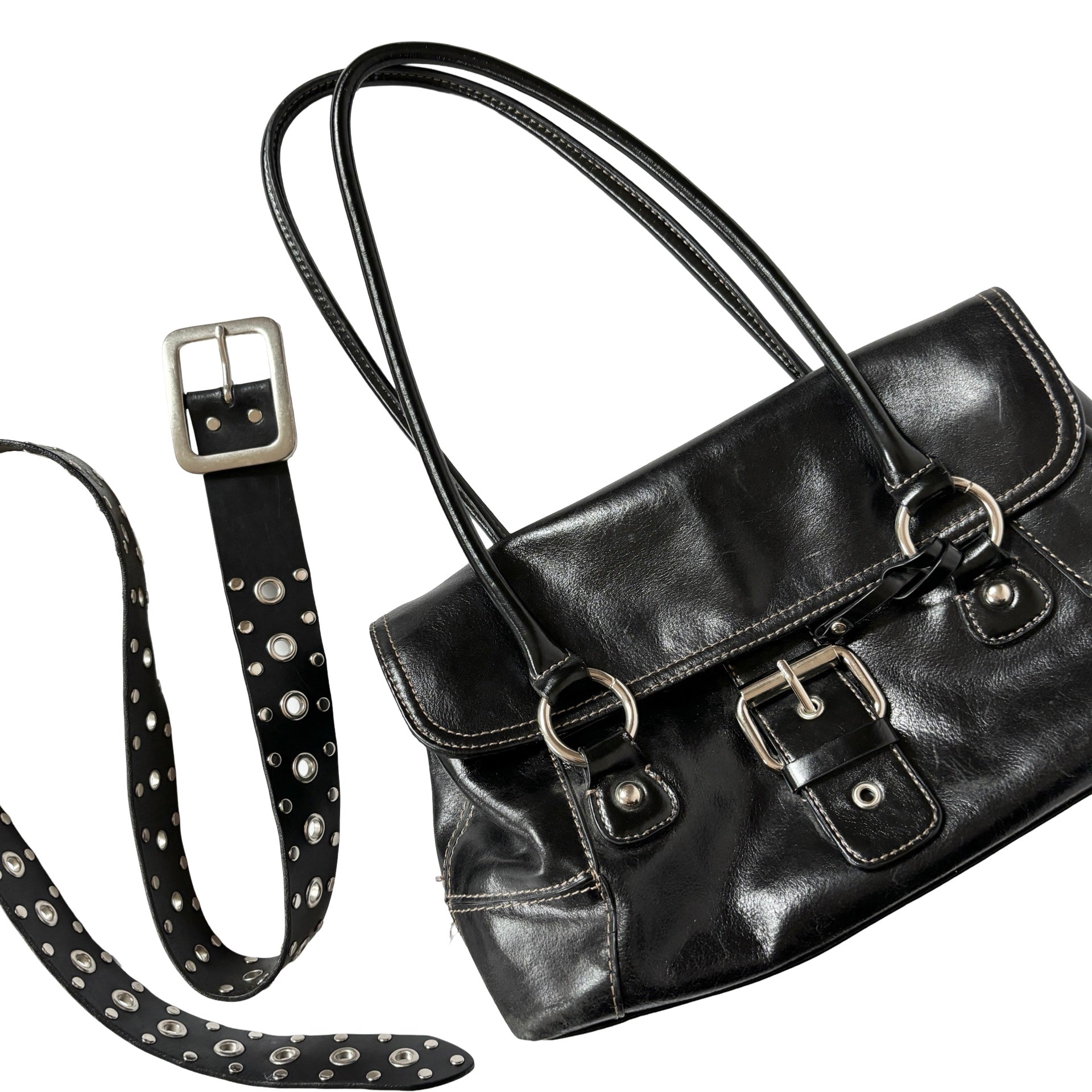 90s Noir Buckle Bag
