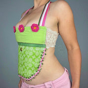 Upcycled Coach Bag Bustier Top (XS/S)