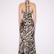 Y2K Silk Animal Print Gown (XS)