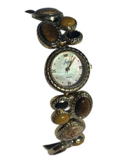 2000s golden stone & pearl watch