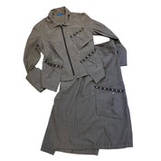 90s Utility Archive Jacket and Midi Skirt Co-ord Set (S/M)