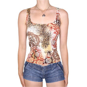 Y2K Designer Beaded Graphic Tank Top (M)