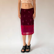 Y2K Mesh Sunset Midi Skirt (M)