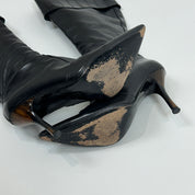 Vintage Black Leather Pointed Boots (6.5)