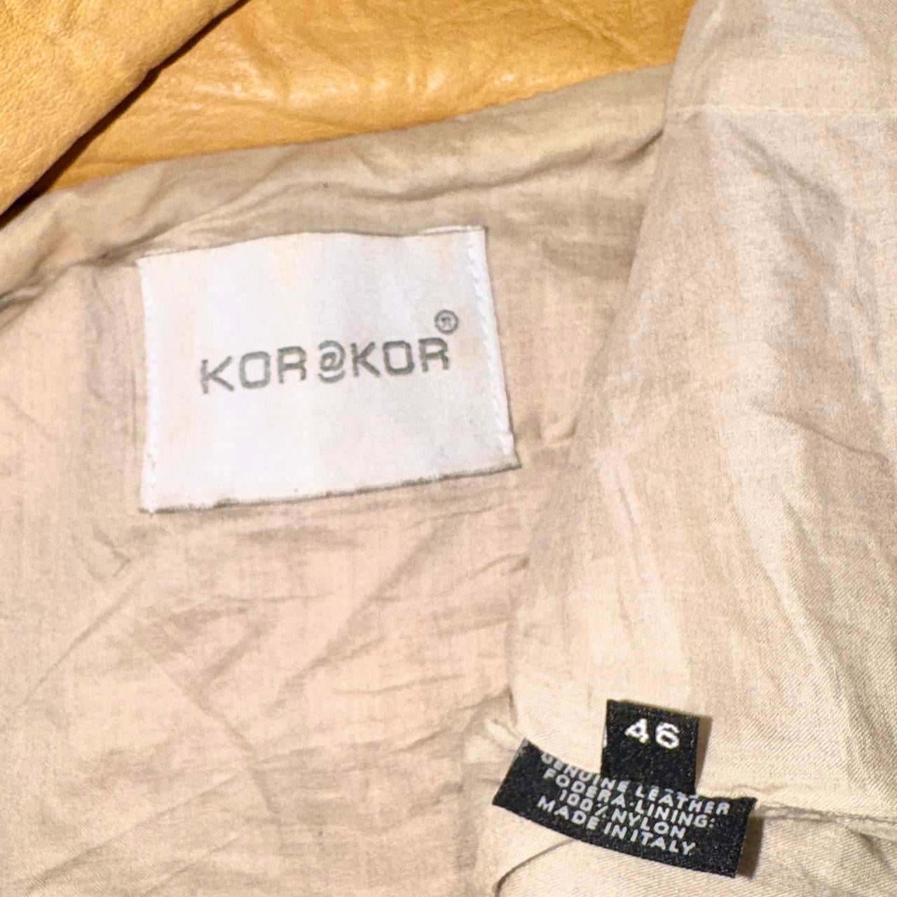 Vintage Mustard Yellow Italian Leather Button Detail Blazer (M)