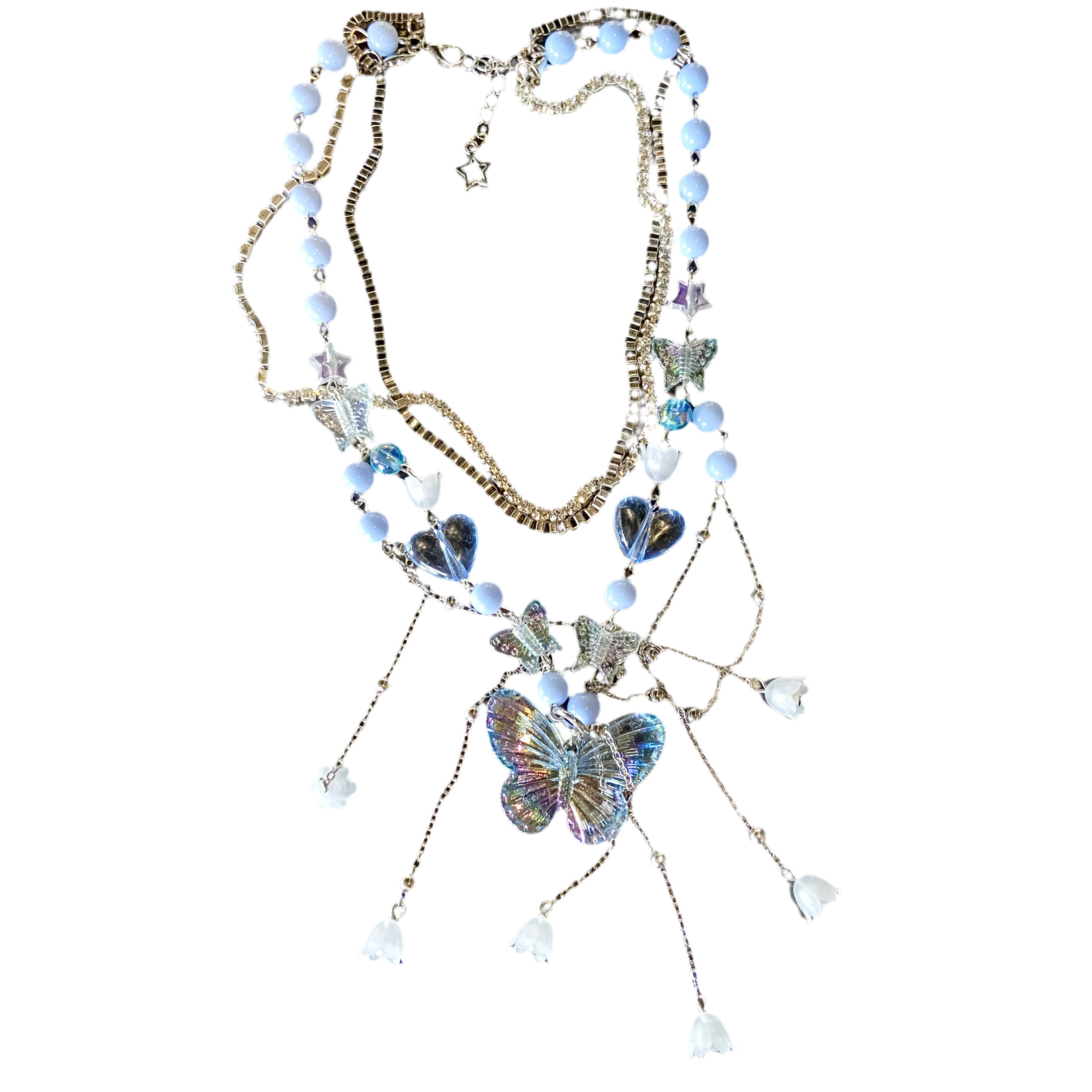 Butterfly and little hearts choker