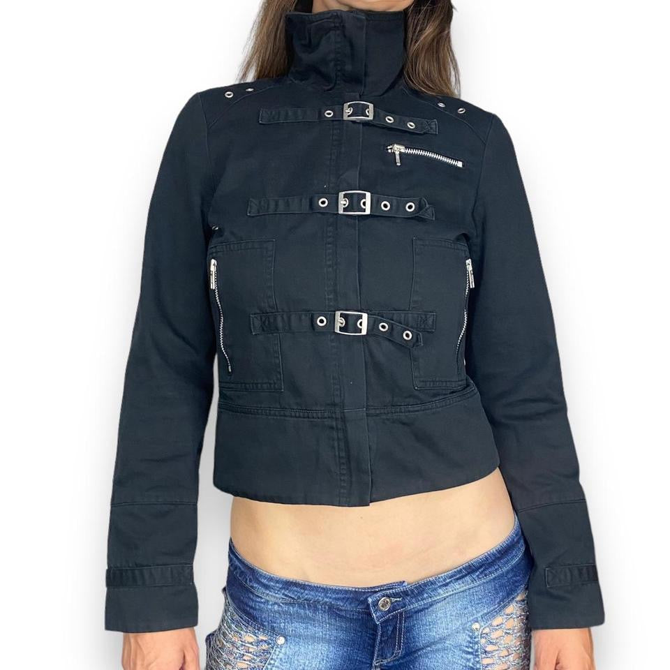 Goth Buckle Jacket With Cargo Pockets (XS)