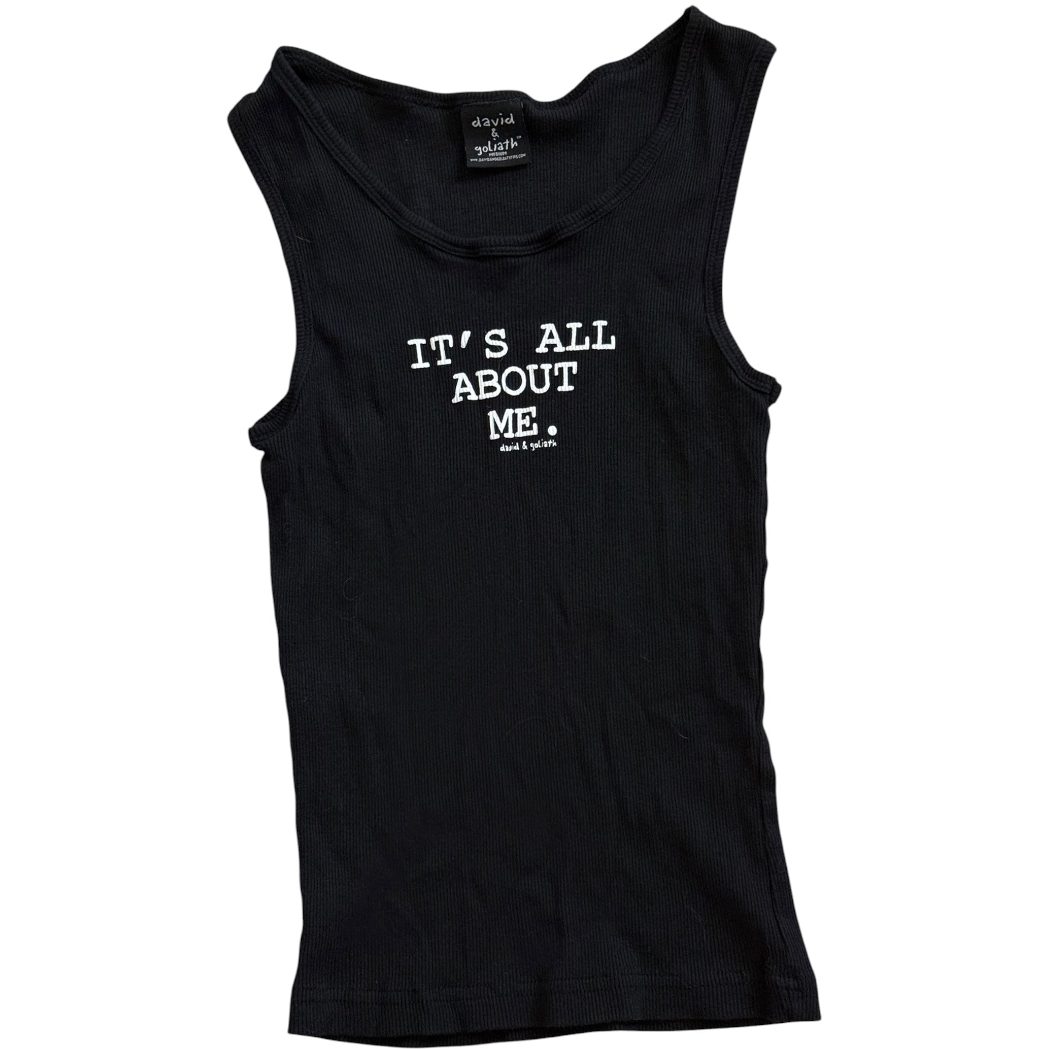 David and Goliath slogan ribbed tank (S/M)