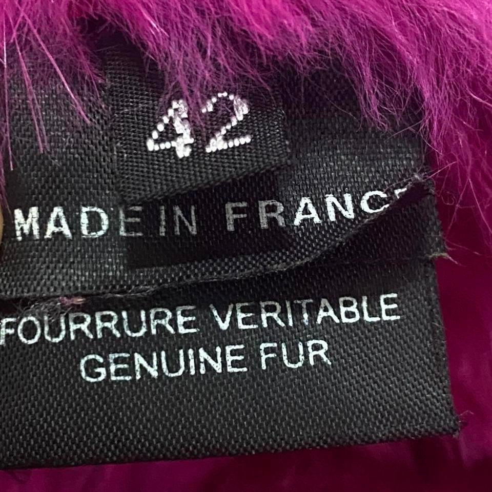 French Vintage Magenta Fur Bomber (L)