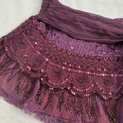 Silk Blend Beaded Sequin Skirt (M)