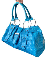 Y2K textured blue bag