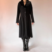 Y2K Faux Fur Collared Coat (M)