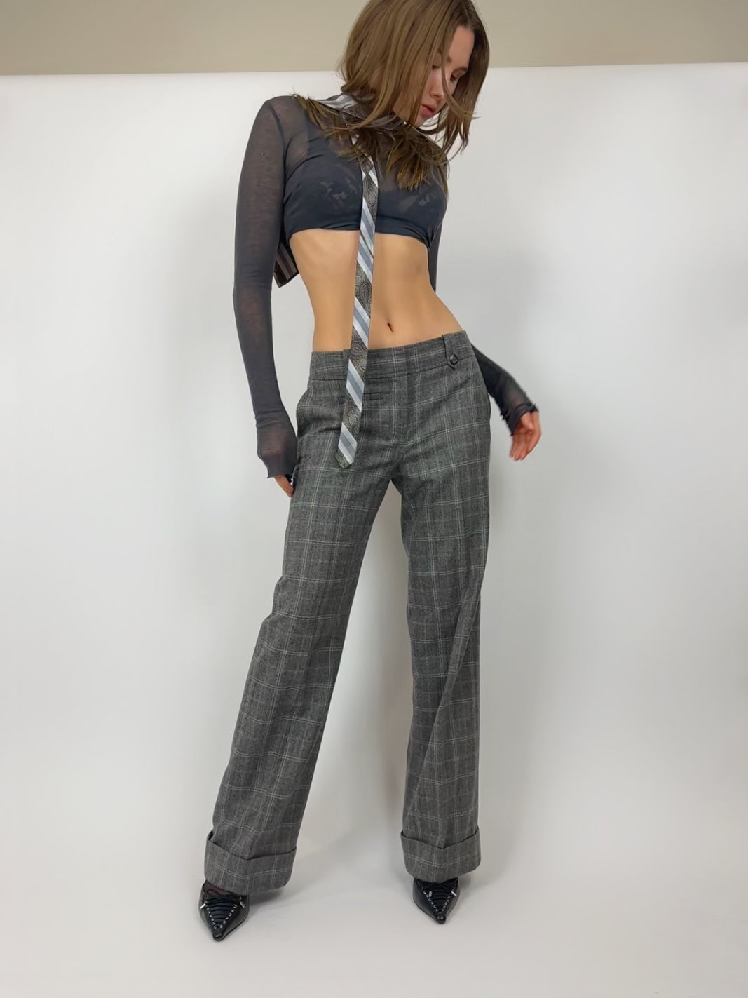 00’s Wool Plaid Pants (size 4)
