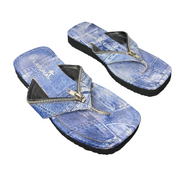 Faux Denim Flip Flops (7/8)