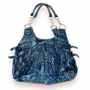 Y2K Oversized Denim Buckle Bag