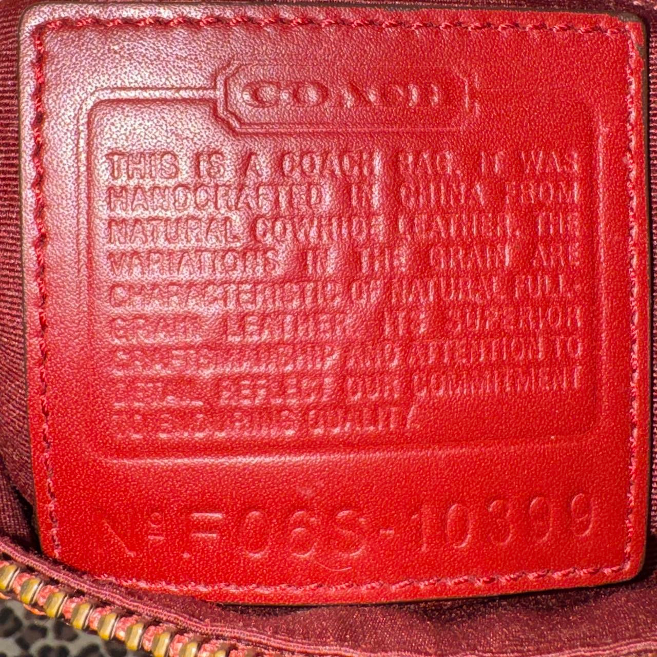 Coach Mahogany Leather Lacing Detail Satchel Bag