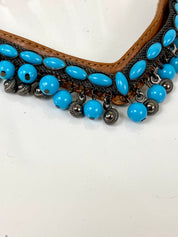 Leather & beads choker for