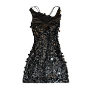 Sue Wong Strappy Sequin Mini Dress (XS)