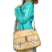 Coach Tan Leather Convertible Crossbody/Shoulder Bag
