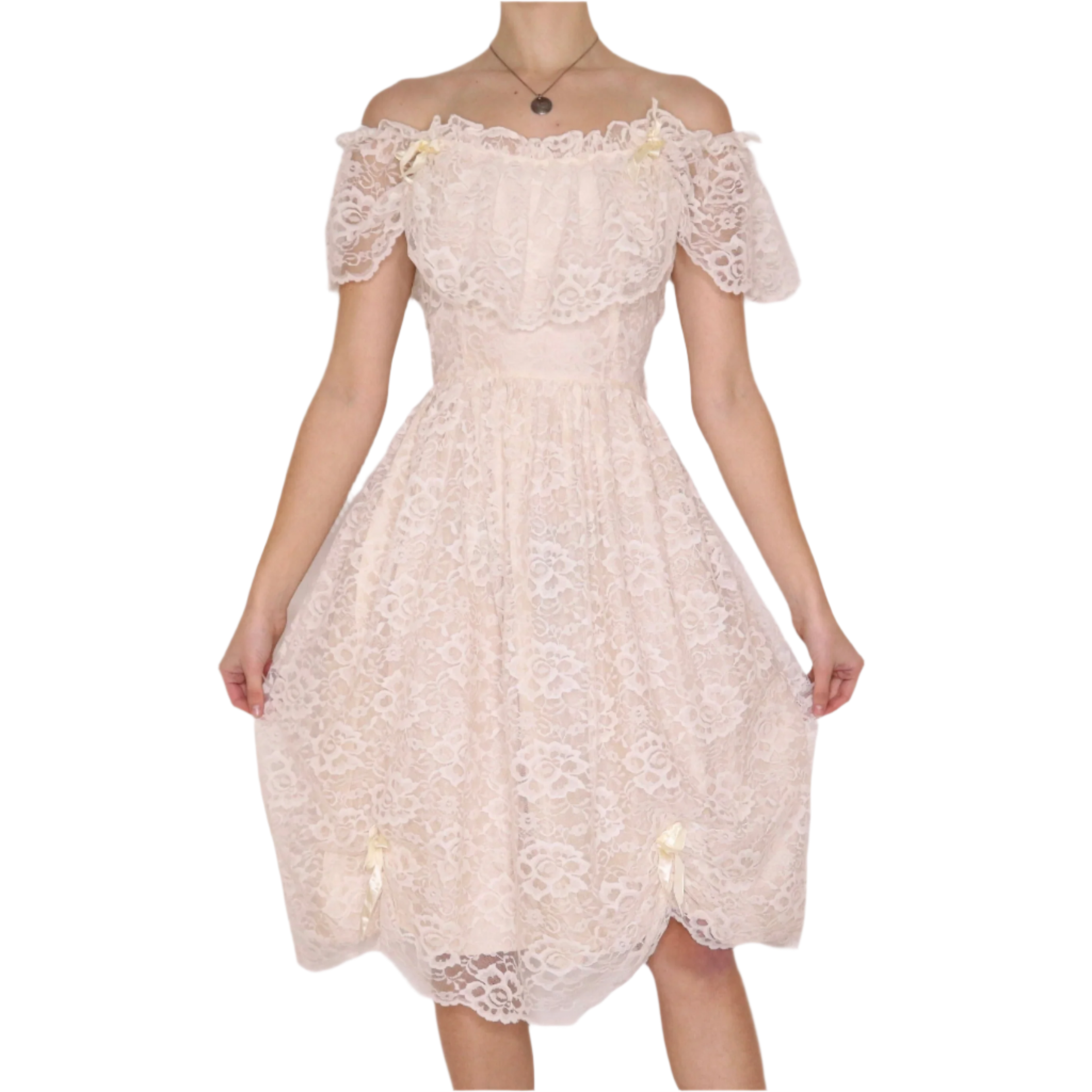 70s Angelic Cream Lace Dress (S) Holy Thrift 70s Angelic Cream Lace Dress (S) Holy Thrift