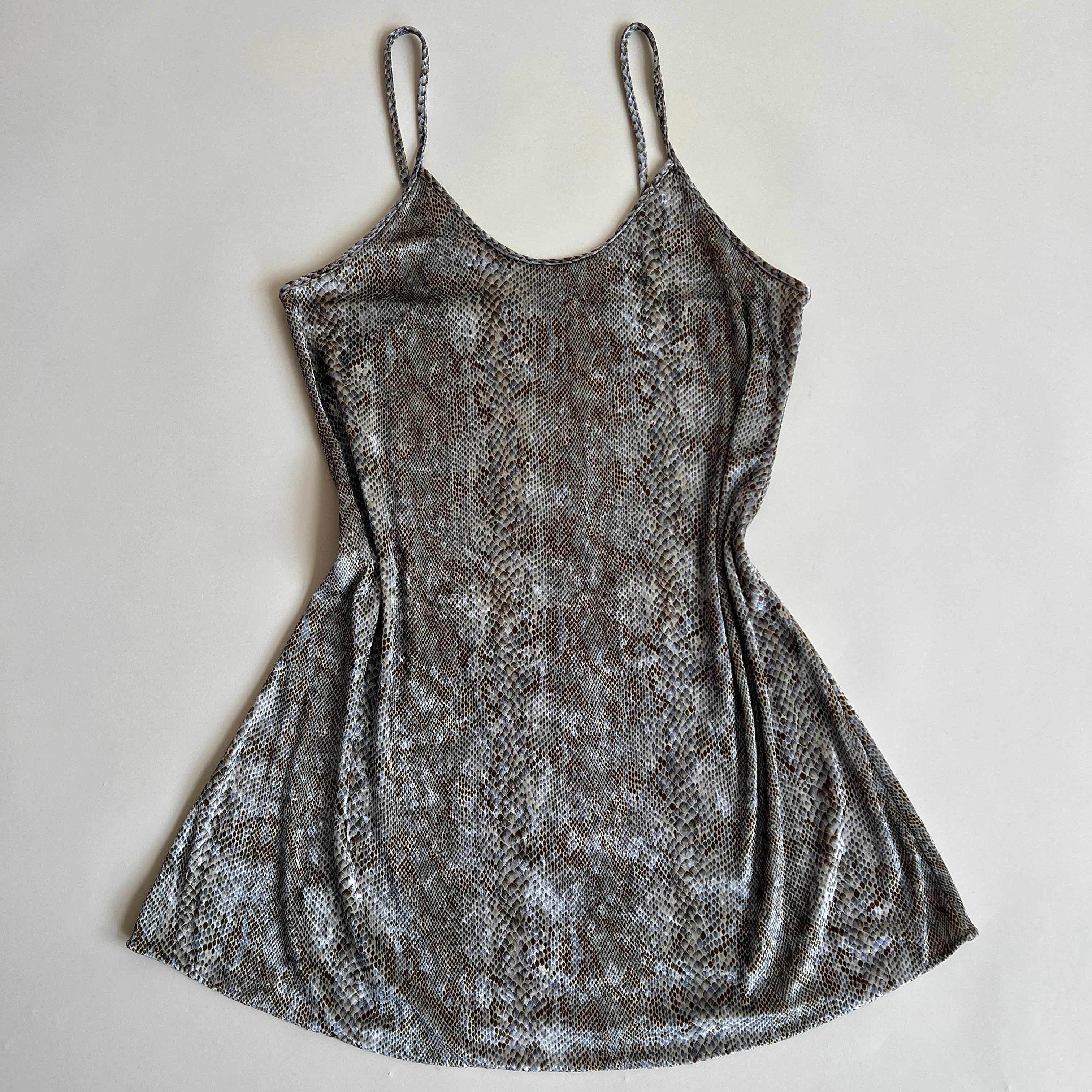 Vintage 90s snakeskin velvet slip (XL)