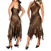 Caché Chiffon Pixie Hem Halter Dress (S)