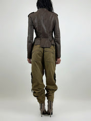 Bebe Military Style Leather Jacket (M)