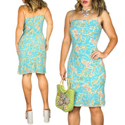 Floral Embroidered Silk Dress (M)