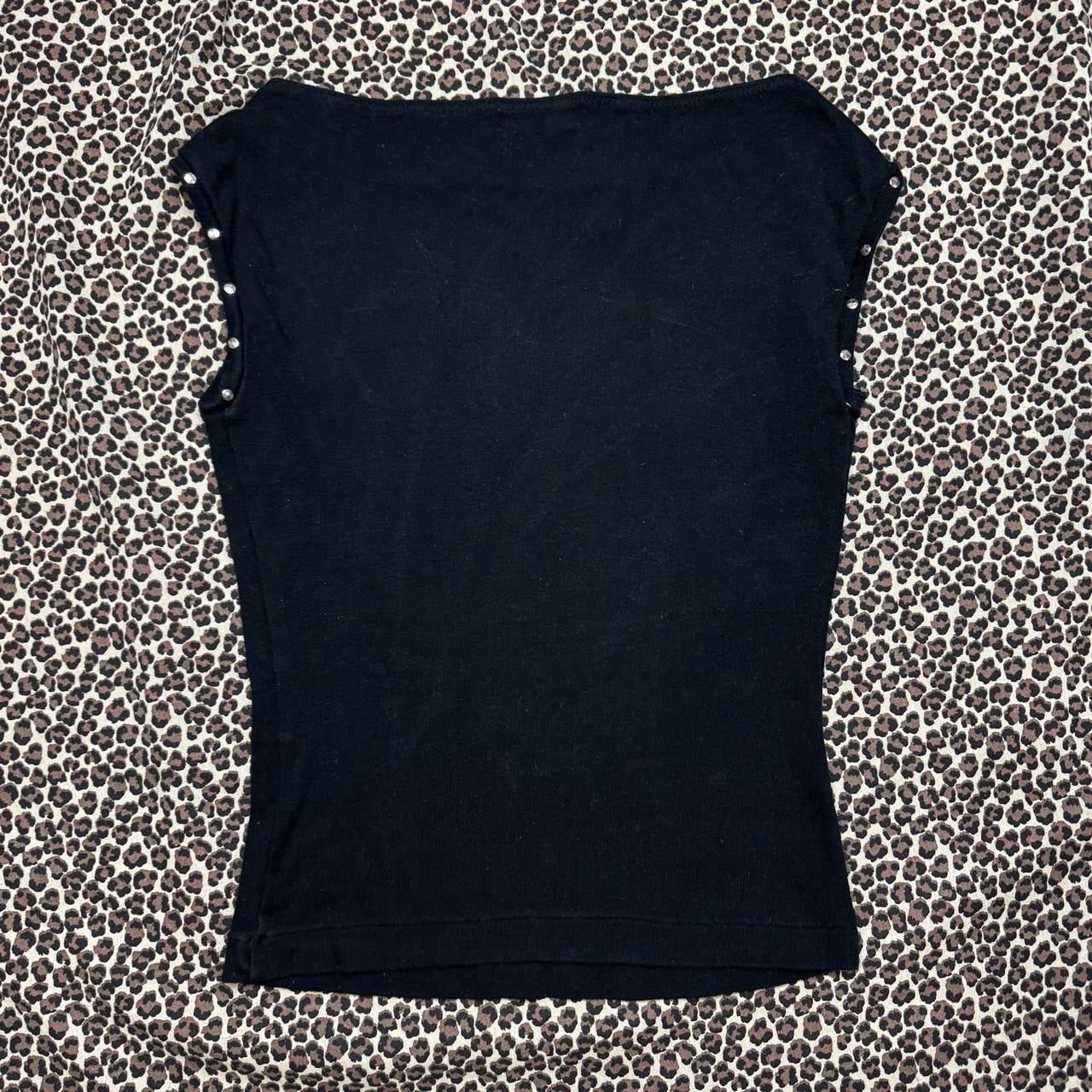 Burberry Blue Label Varsity Graphic Studded Cap Sleeve Tee (S)