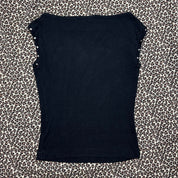 Burberry Blue Label Varsity Graphic Studded Cap Sleeve Tee (S)