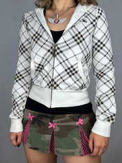 Burberry Blue Label Plaid Zip Up Hoodie (M)