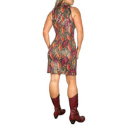 Caché Wet Look Snakeskin Dress (S)