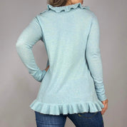 Baby Blue Cashmere Ruffle Cardigan (M/L)