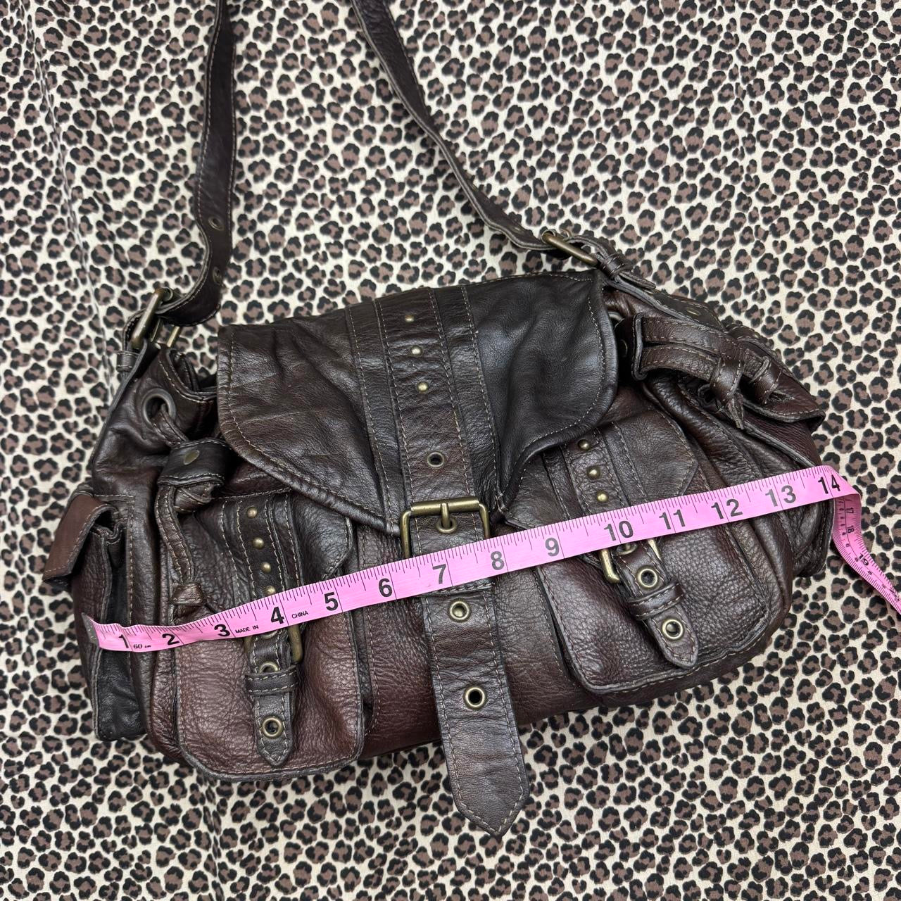 River Island Vintage Brown Leather Satchel Bag